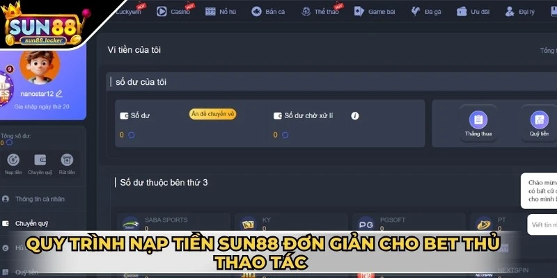 Nạp tiền Sun88 - Giao dịch tiện lợi và cực kỳ an toàn 4 Quy trình nạp tiền Sun88 đơn giản cho bet thủ thao tác hàng ngày